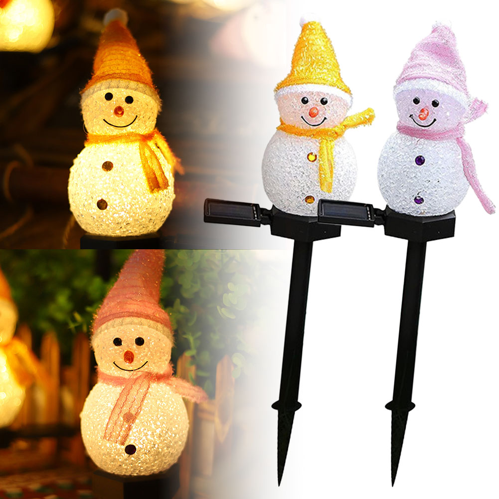 （2個セット）クリスマスランタン 雪の舞い上がるエフェクト付き 雪だるま型ソーラーライト 2個セット ランタン ランプ ガーデンライト