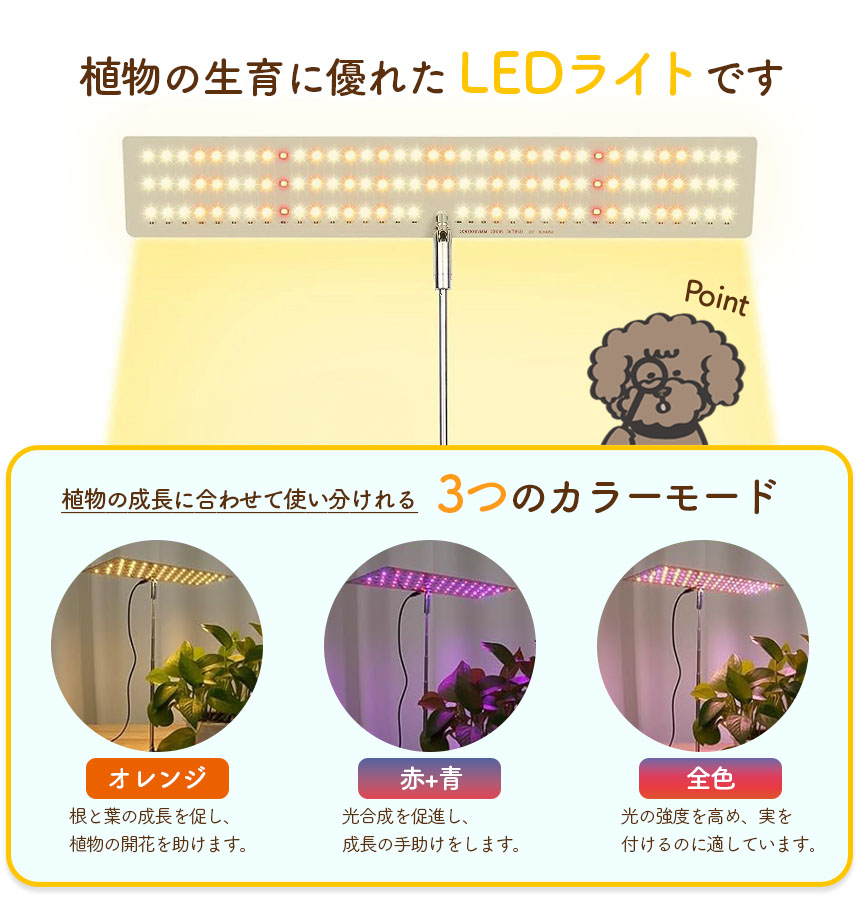 植物育成ライト 3モード 10段階 調光 LED 植物ライト 植物育成ランプ