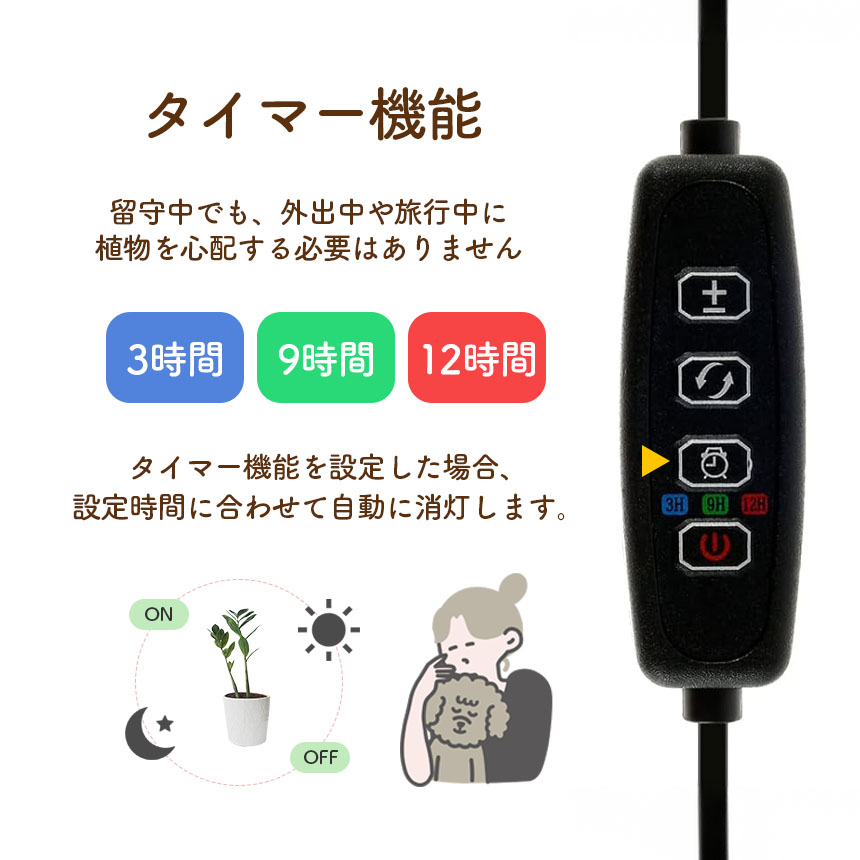 植物育成ライト 3モード 10段階 調光 LED 植物ライト 植物育成ランプ
