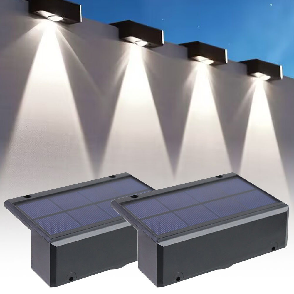 ソーラーライト LEDライト 2個セット 両面テープ付き フェンスライト