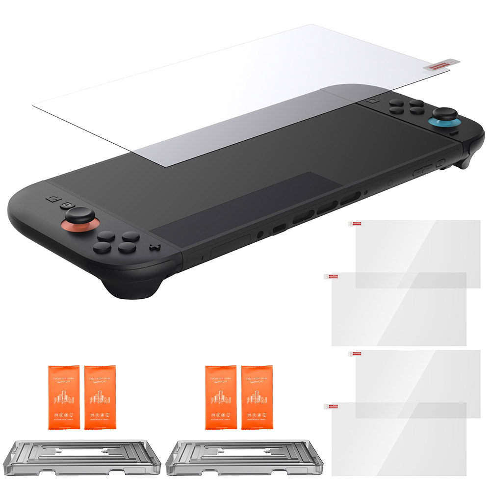 Switch2用 9H 強化ガラスフィルム 2箱4枚入り 選べる2種 HD ブルー