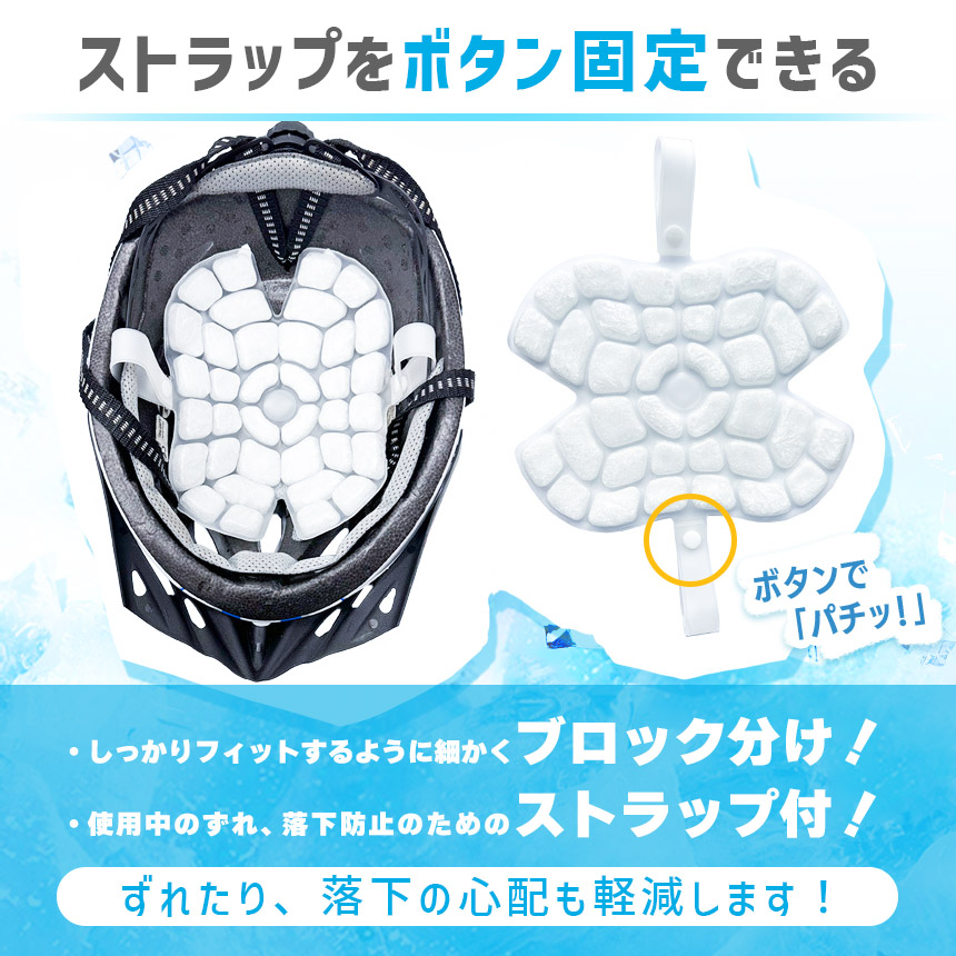 アイスパッド ヘルメット用 28度自然凍結 PCM 白 アイスシート 結露