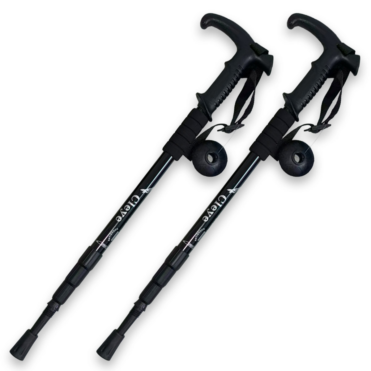 2本セット トレッキングポール 伸縮式 55〜110cm T型グリップ 登山杖