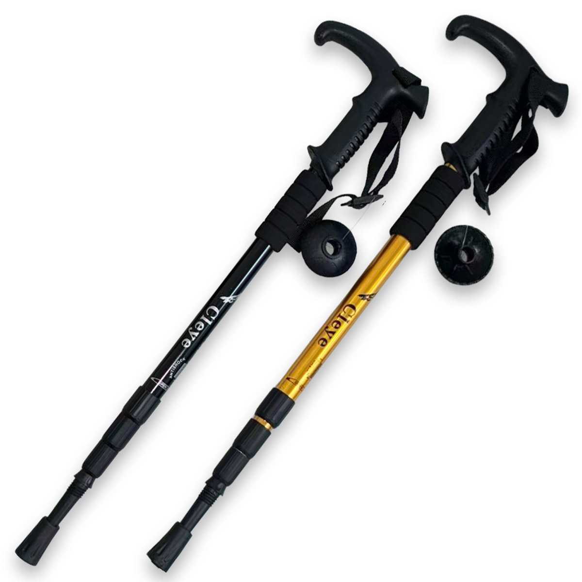 2本セット トレッキングポール 伸縮式 55〜110cm T型グリップ 登山杖