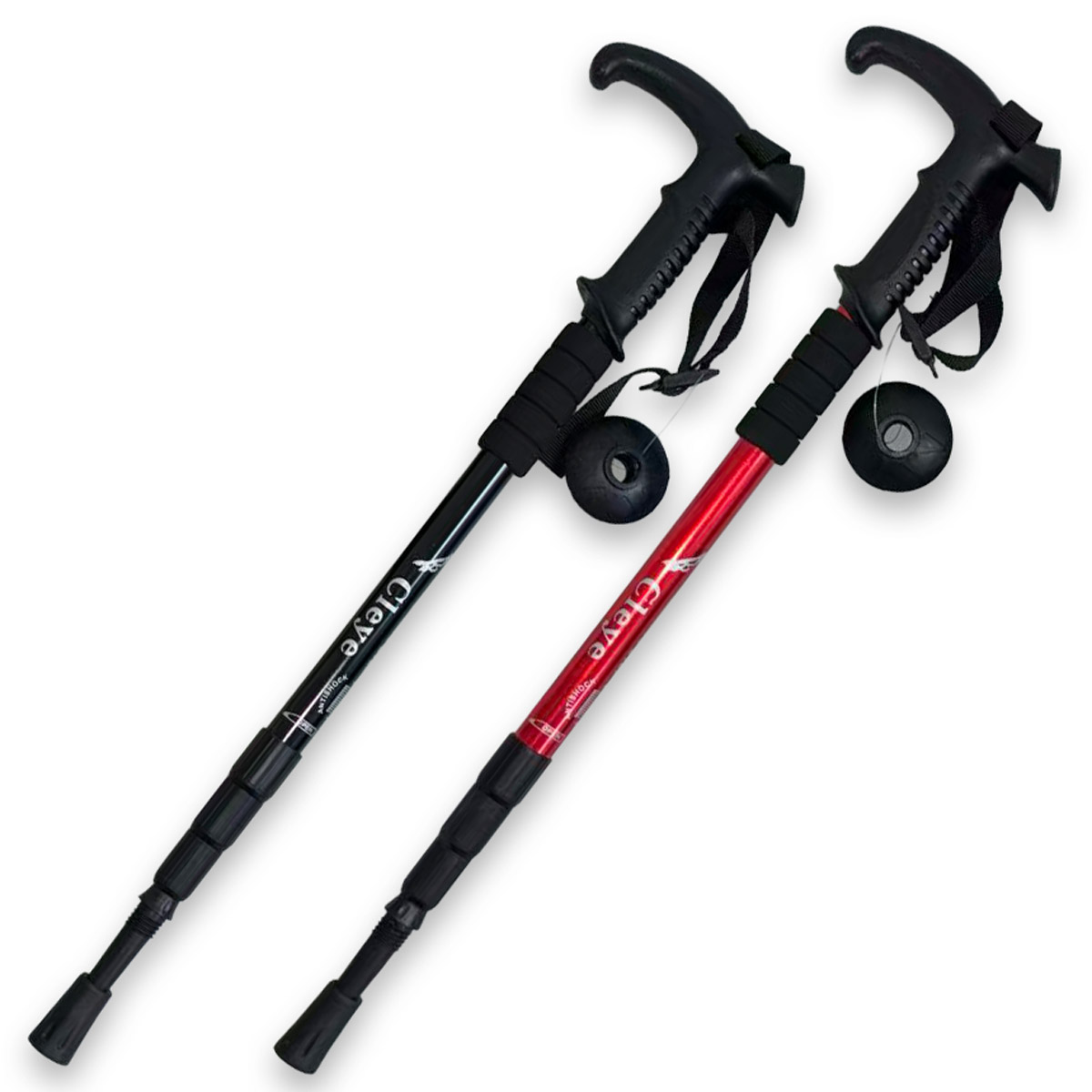 2本セット トレッキングポール 伸縮式 55〜110cm T型グリップ 登山杖