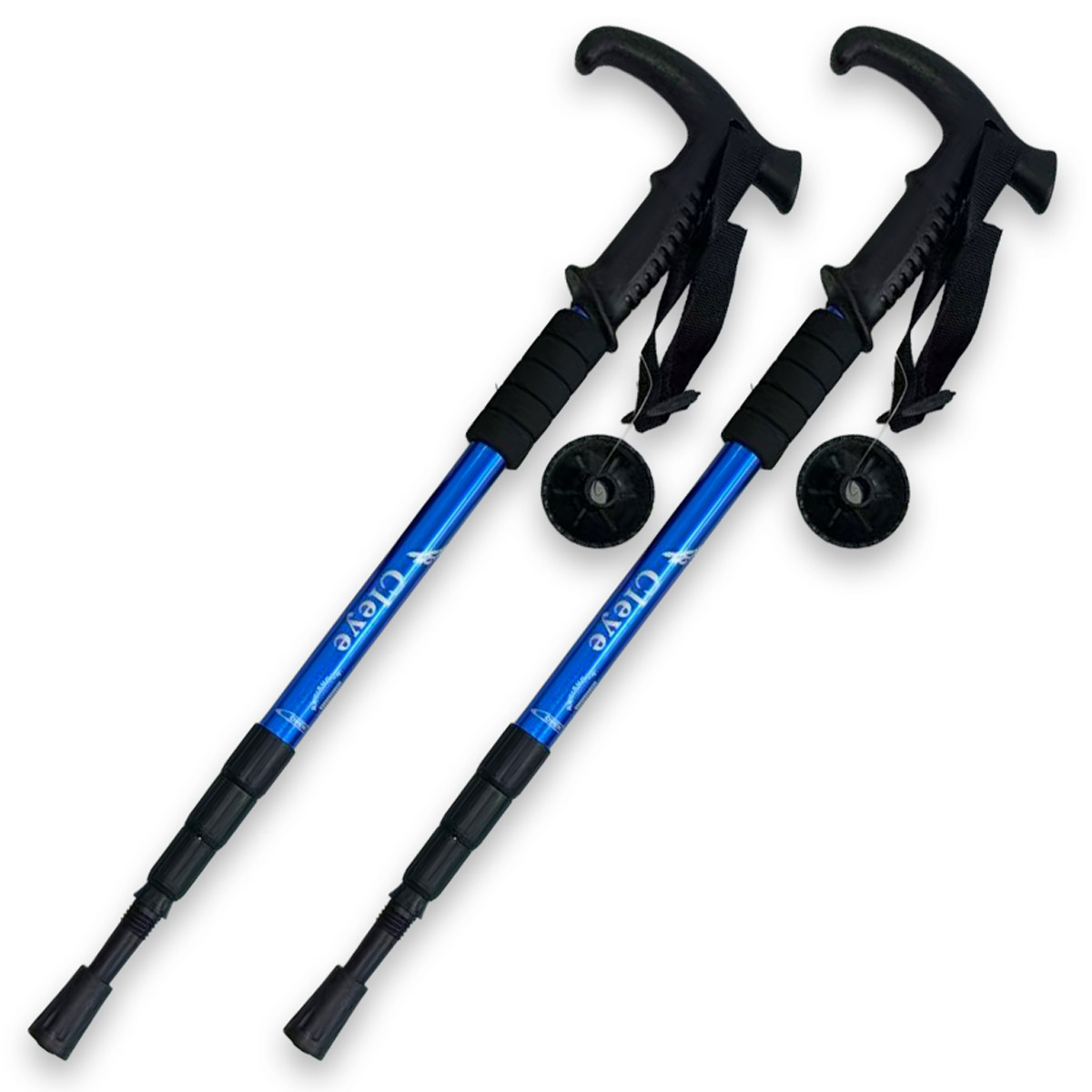 2本セット トレッキングポール 伸縮式 55〜110cm T型グリップ 登山杖