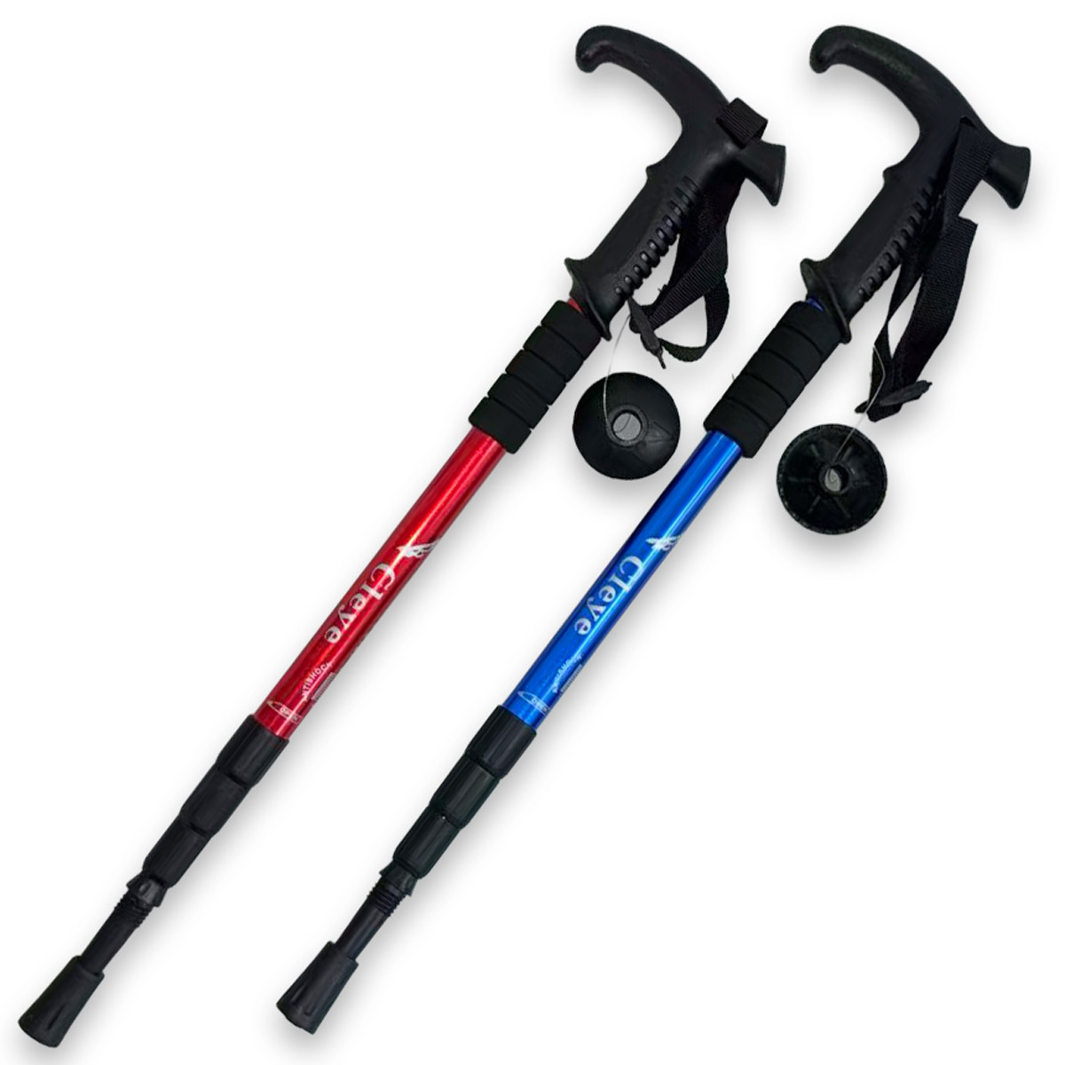 2本セット トレッキングポール 伸縮式 55〜110cm T型グリップ 登山杖