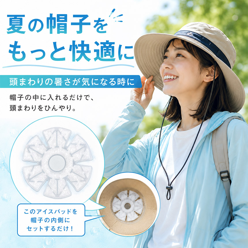 3個セット アイスパッド 帽子用 28度自然凍結 PCM 黒 白 アイスシート