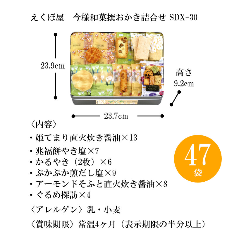 サイズ、内容、アレルゲン、賞味期限