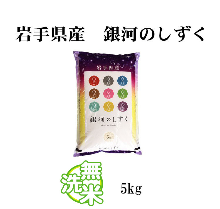 新米 お米 5kg 送料別 無洗米 銀河のしずく 岩手県産 令和5年産 1等米