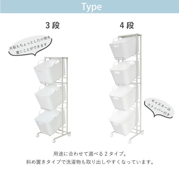スイング式ランドリーバスケット 4段 :A116:足立製作所 - 通販 - Yahoo!ショッピング