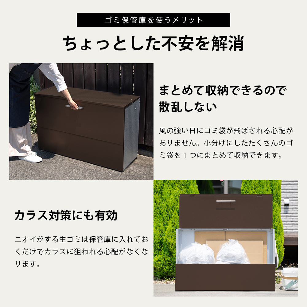 ゴミ箱 屋外 ゴミボックス ゴミ 保管庫 幅100 奥行38 176L