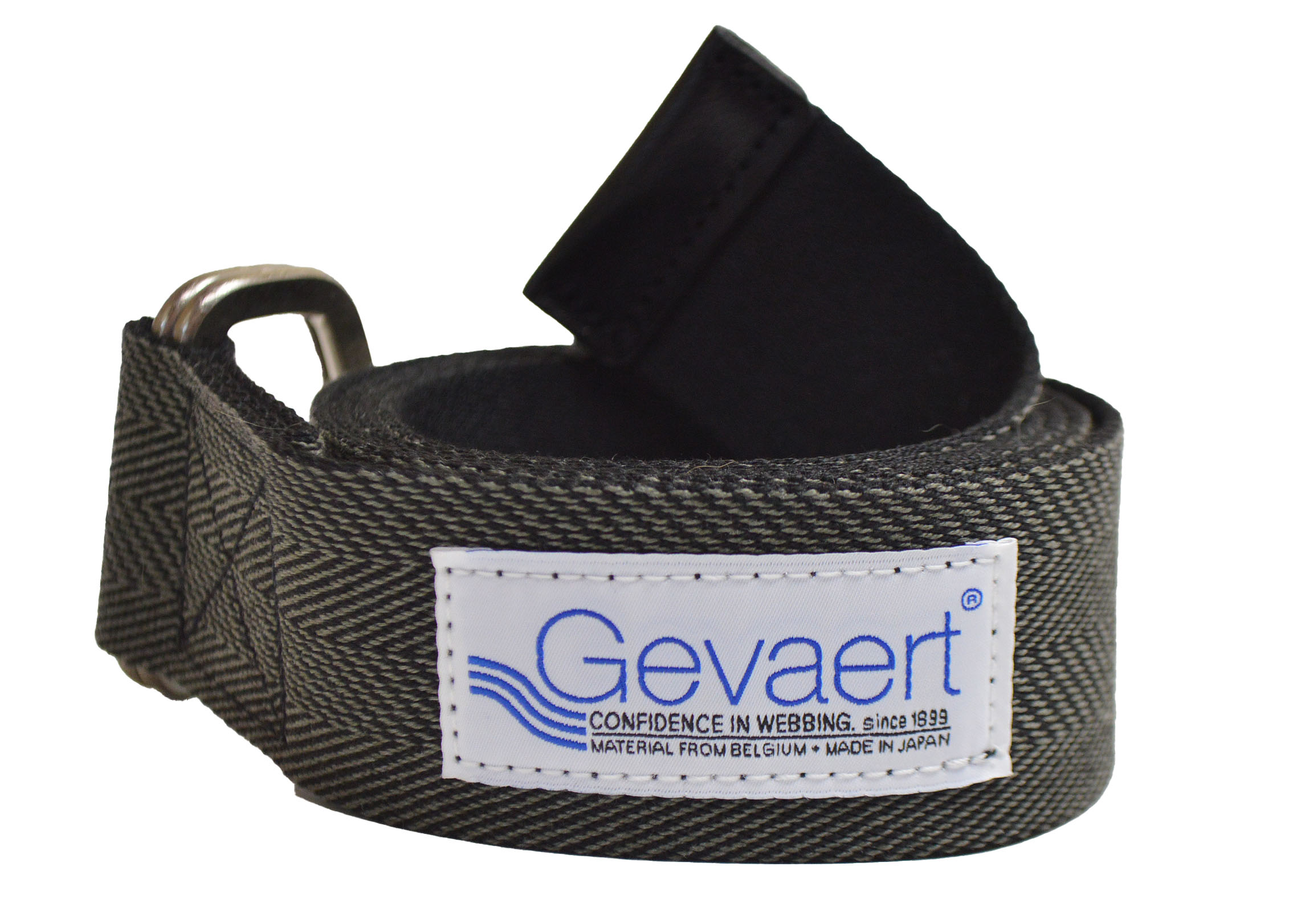 日本製 GEVAERT リバーシブル ヘリンボーン Wリング ベルト メンズ
