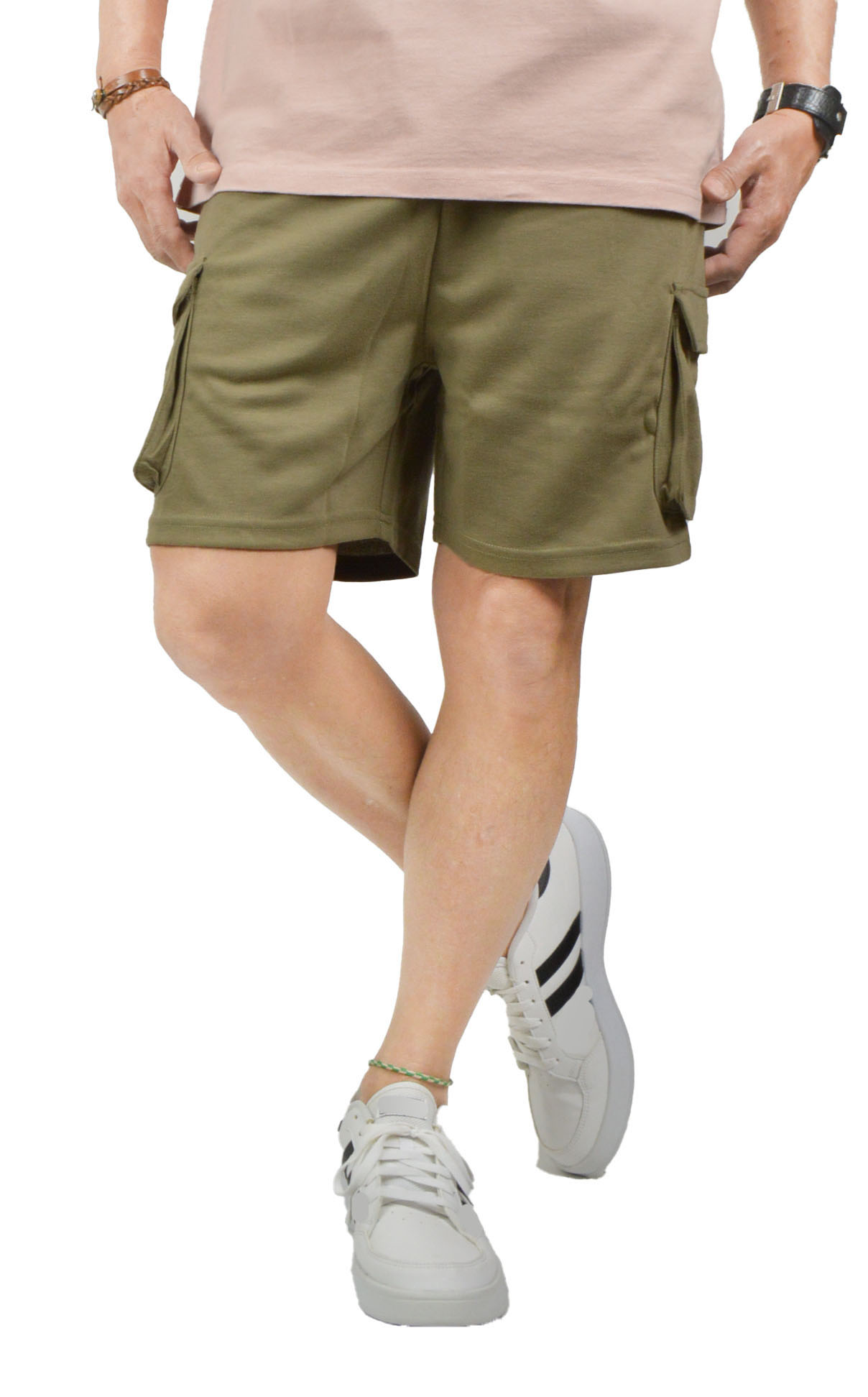 YAKU カーゴハーフパンツ カーゴハーフパンツ メンズ ハーフパンツ スウェット ショートパンツ
