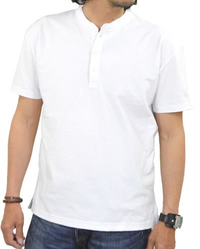 グッドウェア Tシャツ ヘンリーネックTシャツ メンズ 半袖 無地 厚手 大きいサイズ カットソー usaコットン 生地 綿100% 米綿 上質 白 黒 メール便送料無料｜adamas｜04