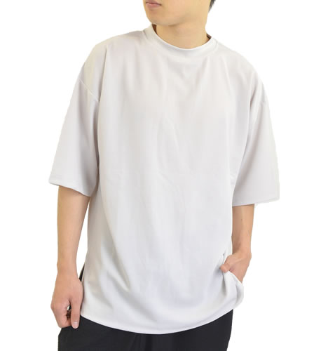 モックネック Tシャツ メンズ 大きいサイズ 夏服 半袖 カットソー 肘丈 5分袖Tシャツ ダボTシャツ ストレッチ ゴルフウェア ビッグTシャツ オーバーサイズ｜adamas｜02