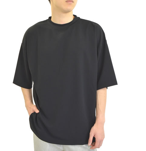 モックネック Tシャツ メンズ 大きいサイズ 夏服 半袖 カットソー 肘丈 5分袖Tシャツ ダボTシャツ ストレッチ ゴルフウェア ビッグTシャツ オーバーサイズ｜adamas｜03