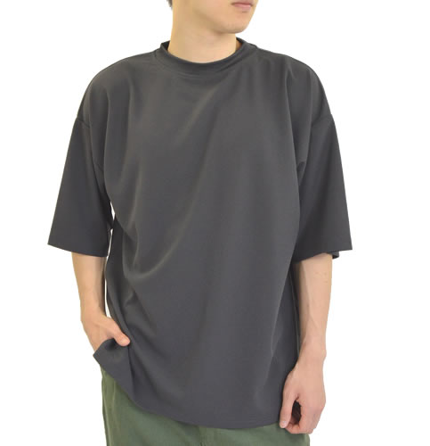 モックネック Tシャツ メンズ 大きいサイズ 夏服 半袖 カットソー 肘丈 5分袖Tシャツ ダボTシャツ ストレッチ ゴルフウェア ビッグTシャツ オーバーサイズ｜adamas｜05