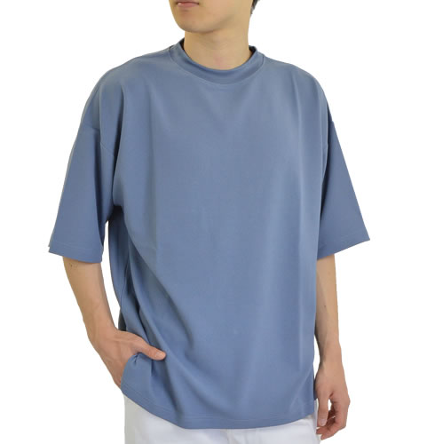 モックネック Tシャツ メンズ 大きいサイズ 夏服 半袖 カットソー 肘丈 5分袖Tシャツ ダボTシャツ ストレッチ ゴルフウェア ビッグTシャツ オーバーサイズ｜adamas｜08