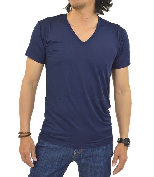 45rpm ネイビー Vネック Tシャツ 半袖 Hanes ヘインズ Tシャツ Vネック 半袖 メンズ レディース M・L