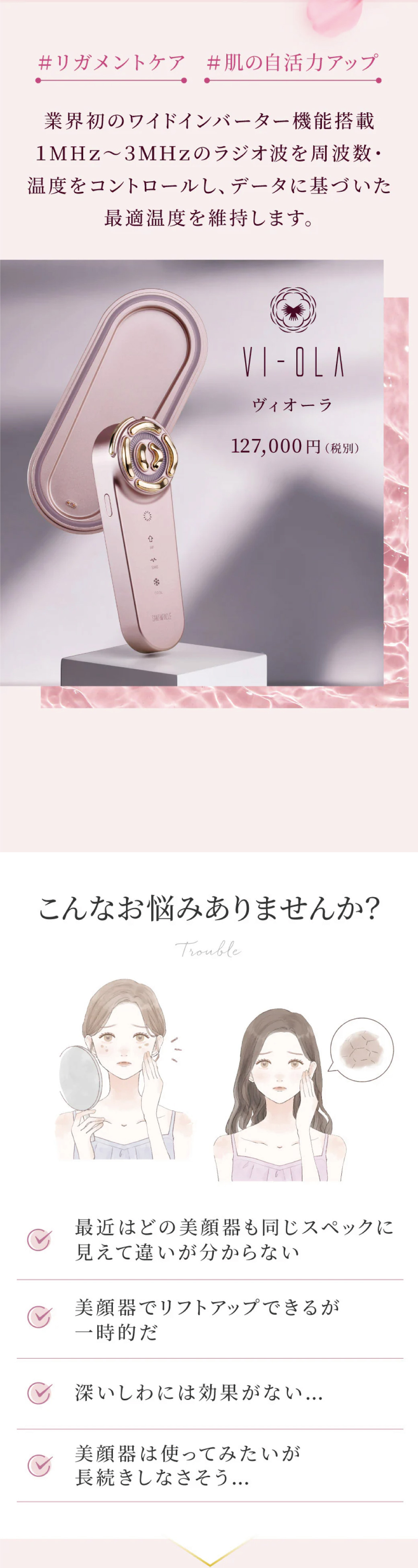 ヴィオーラ VI-OLA 美顔器 ワイドインバーター機能 コラーゲン生成