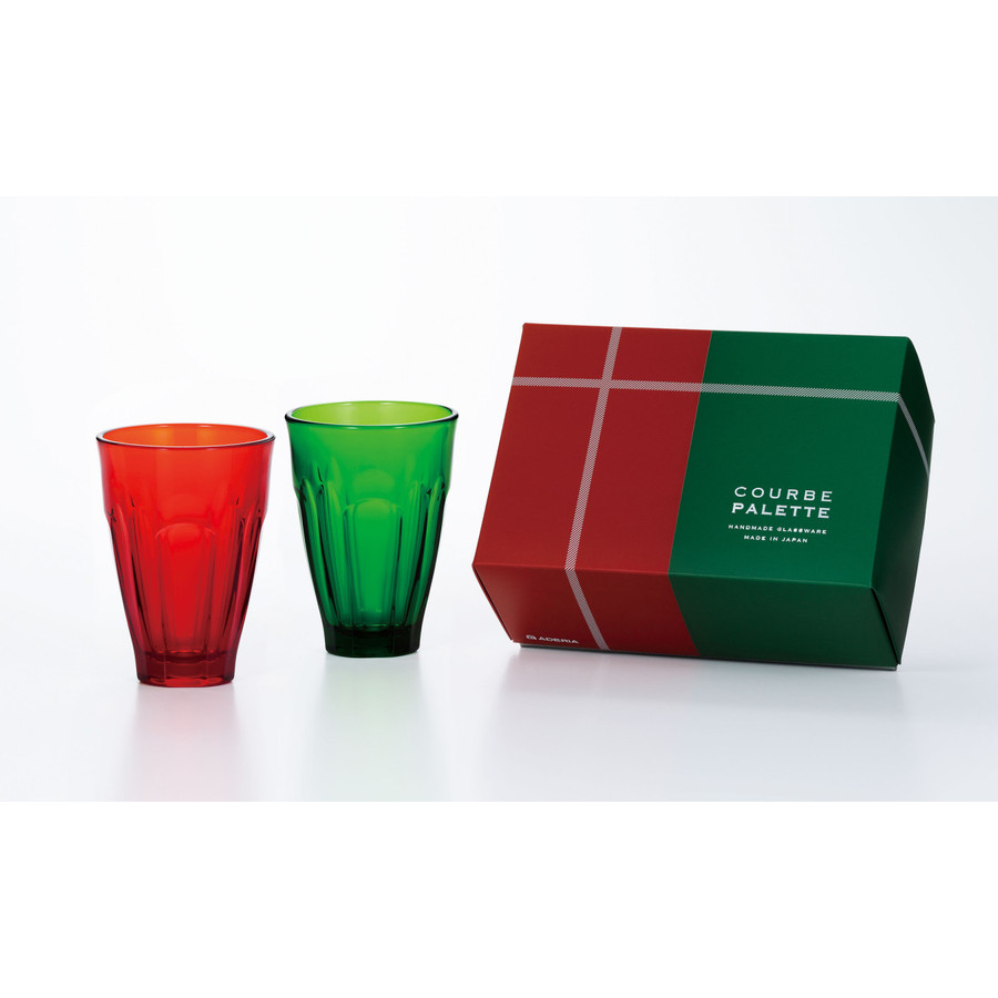 ADERIA 爆買 グラス おしゃれ ペアセット 360ml クールブパレットL