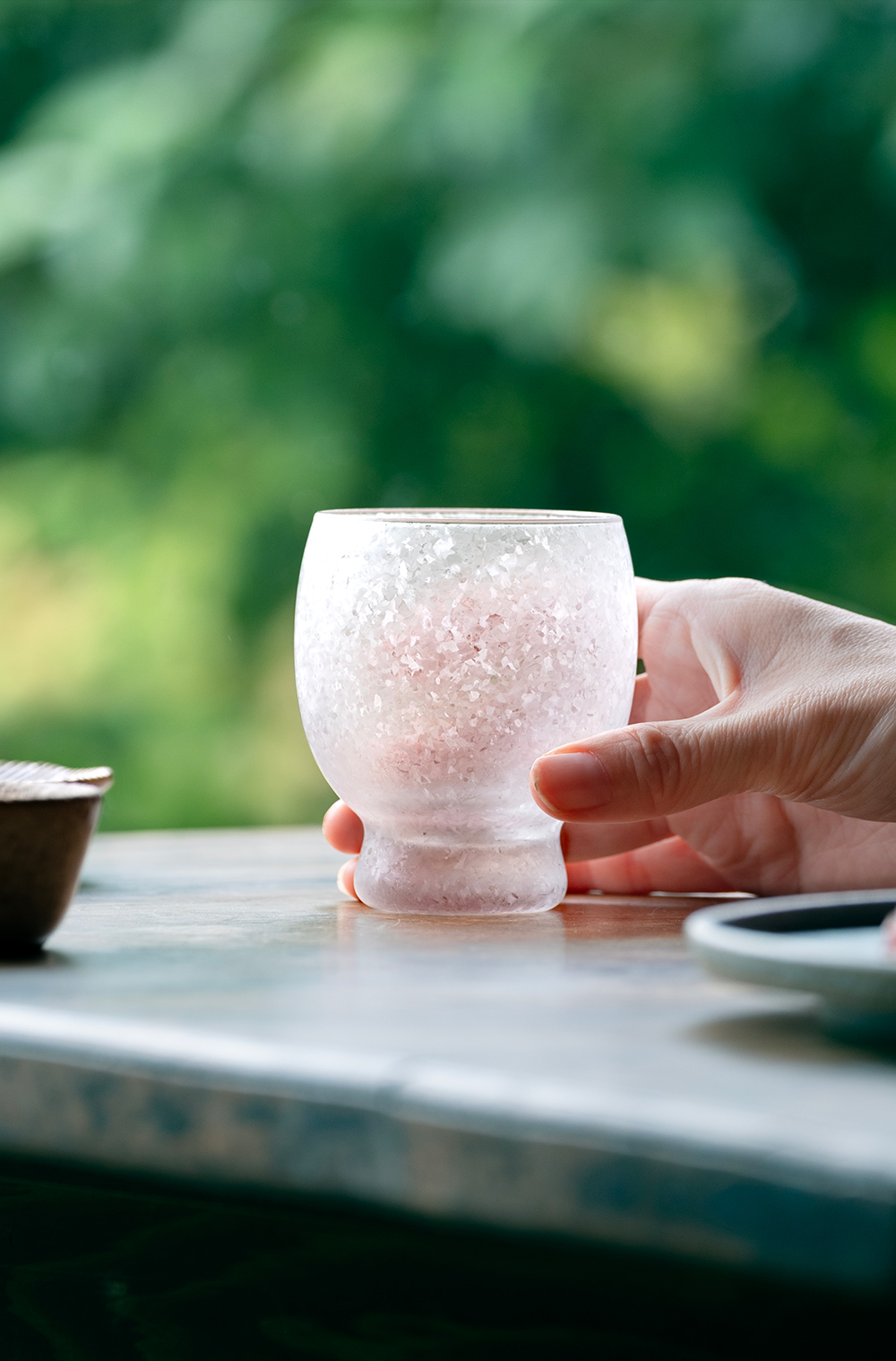 ADERIA 盃 おちょこ 台付酒グラス145 3個入 アデリアみぞれ 145ml 日本