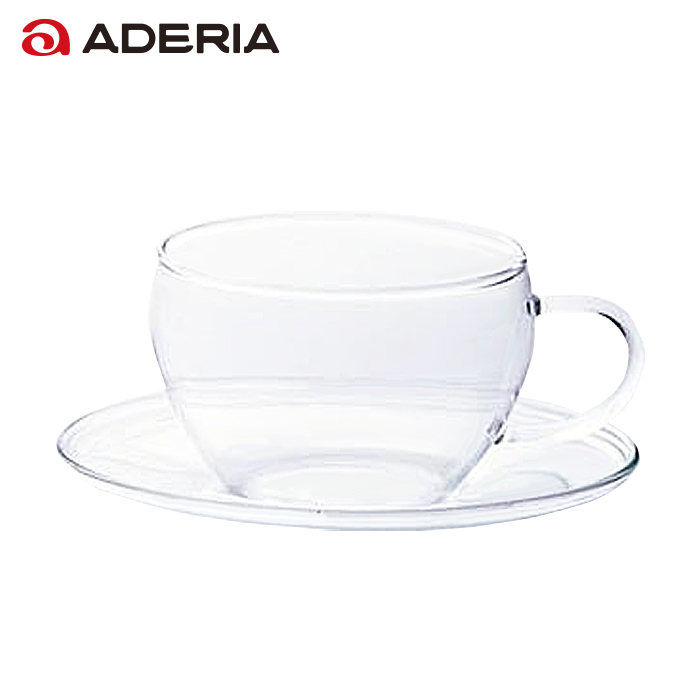 ADERIA 耐熱ガラス おしゃれ ティーカップ ソーサー セット 270ml 1個