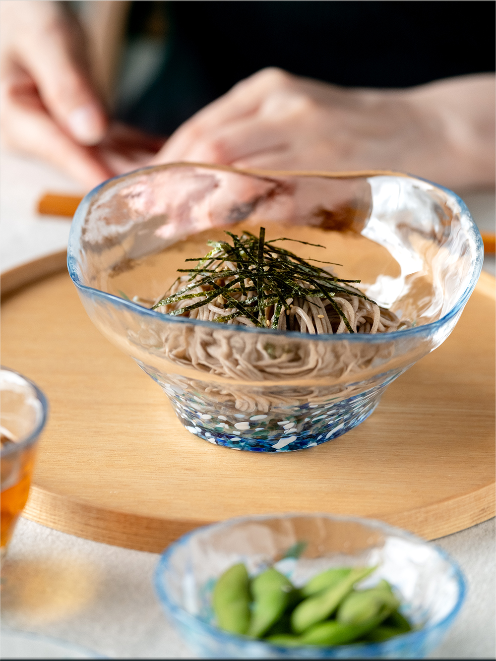 津軽びいどろ おしゃれ ガラスボウル サラダボウル 麺鉢 津軽の花 多様