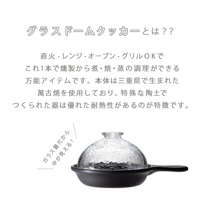 ADERIA 土鍋 燻製ができる鍋 グラスドームソロクッカー 日本製