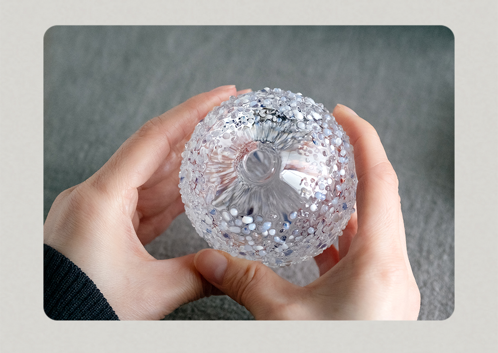 津軽びいどろ 直営店限定 雪うつし ざらめ雪 一輪挿し ｜ 花瓶 花びん