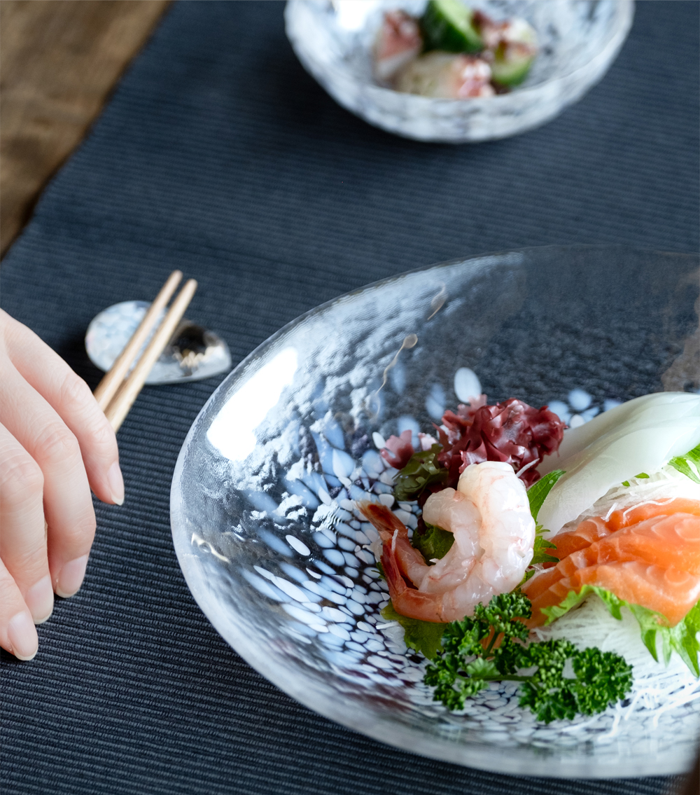 津軽びいどろ 皿 食器 ガラスプレート 大皿 中皿 直営店限定 日本製
