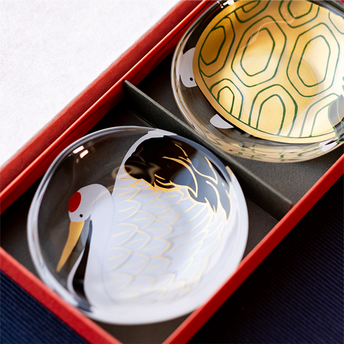 ADERIA 爆買 和 おしゃれ ミニプレート ペアセット めでたmono 豆皿 鶴