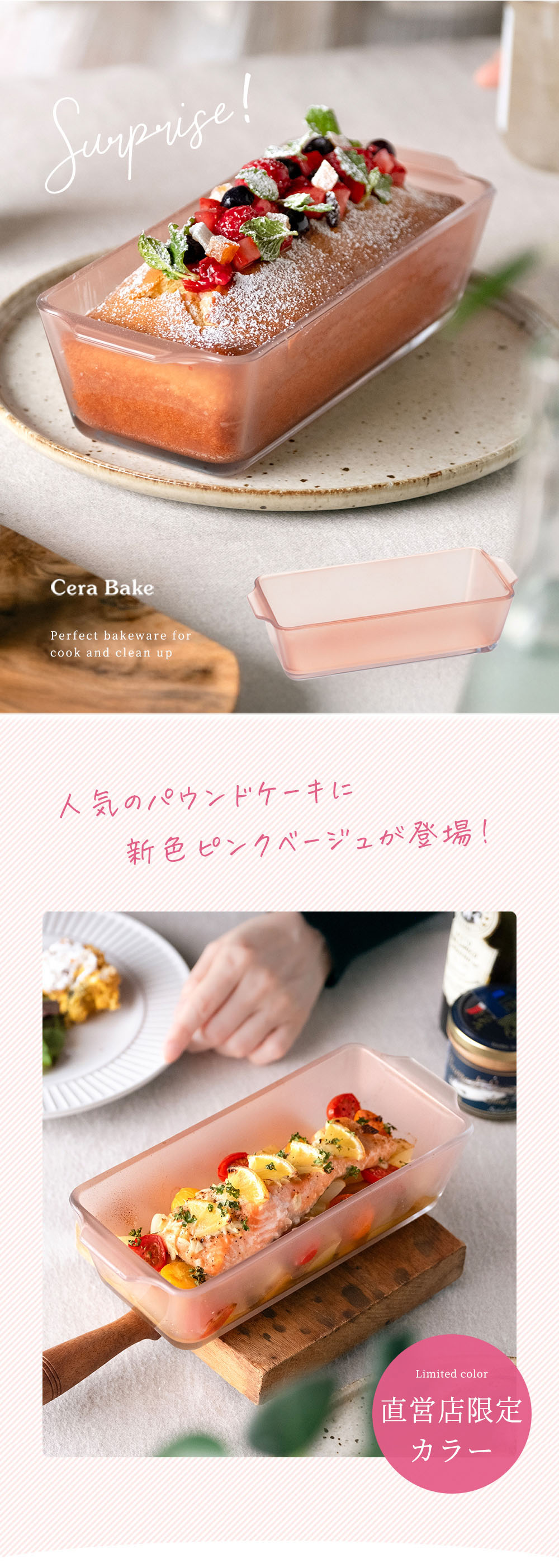 ADERIA 直営店限定カラー セラベイク パウンドケーキM 800ml 耐熱