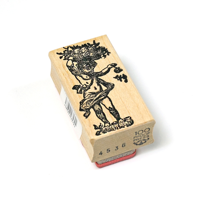 スタンプ 輸入 100 Proof Press #4536 Cherub Scattering Flowers 花を散らす智天使 ラバースタンプ はんこ 天使 おしゃれ |  | 01