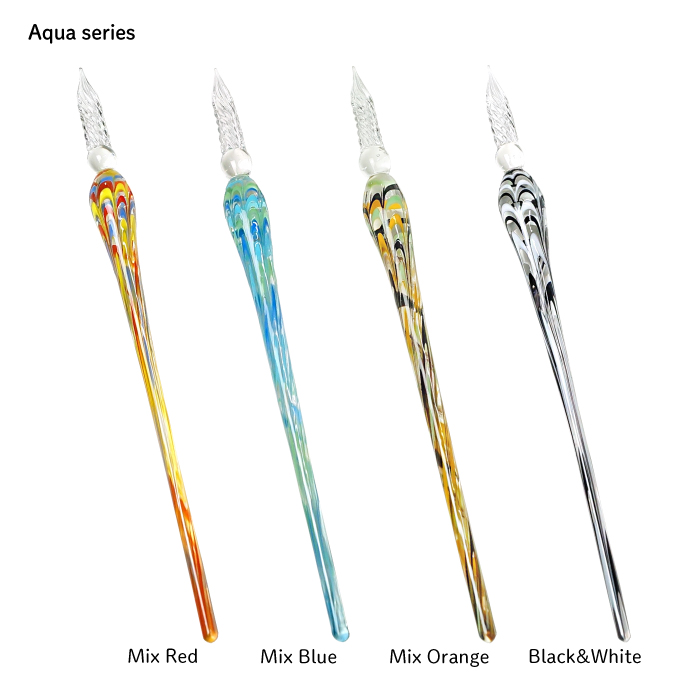 ガラスペン セット 【ガラスペン ペンレスト インク セット】Aquaシリーズ adessoオリジナル規格 文具柄 ギフト プレゼント アデッソ |  | 05