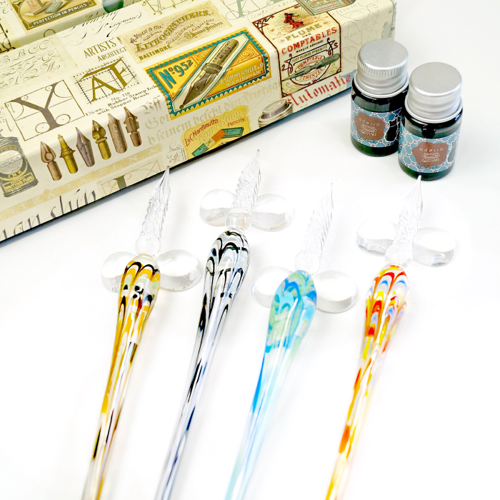 ガラスペン セット 【ガラスペン ペンレスト インク セット】Aquaシリーズ adessoオリジナル規格 文具柄 ギフト プレゼント アデッソ |  | 14