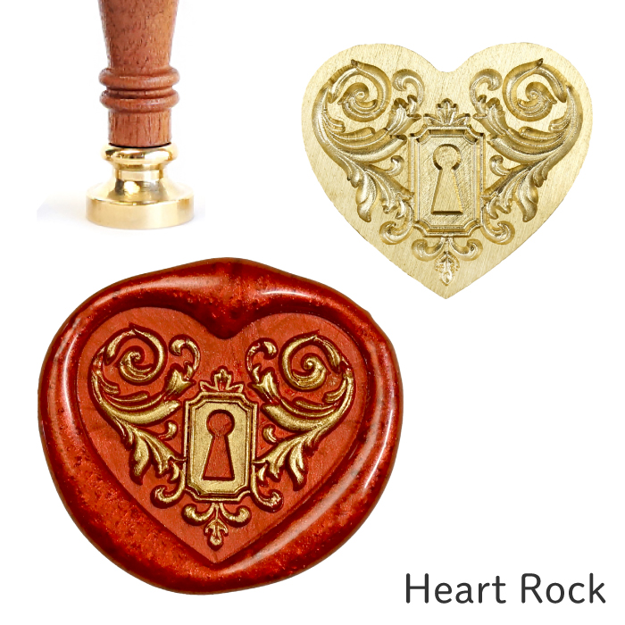 シーリングスタンプ ヘッド ＜ Heart Rock ＞ ハート型 変形  adesso 交換用 スタンプヘッド シーリングワックス 封蝋 | 