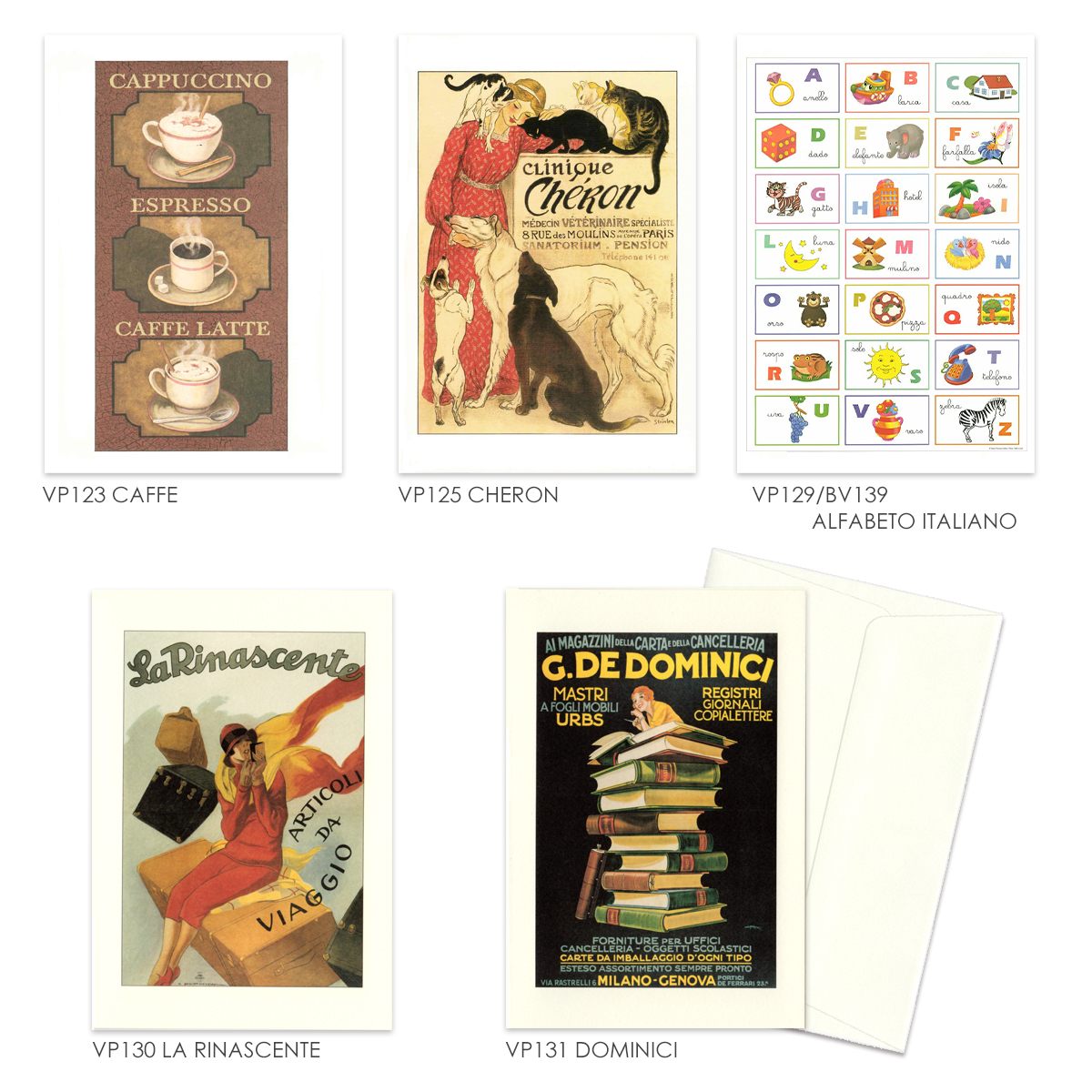 グリーティングカード イタリア製 I.F.I VINTAGE メッセージカード 猫 黒猫 VESPA カフェ ビンテージ |  | 04