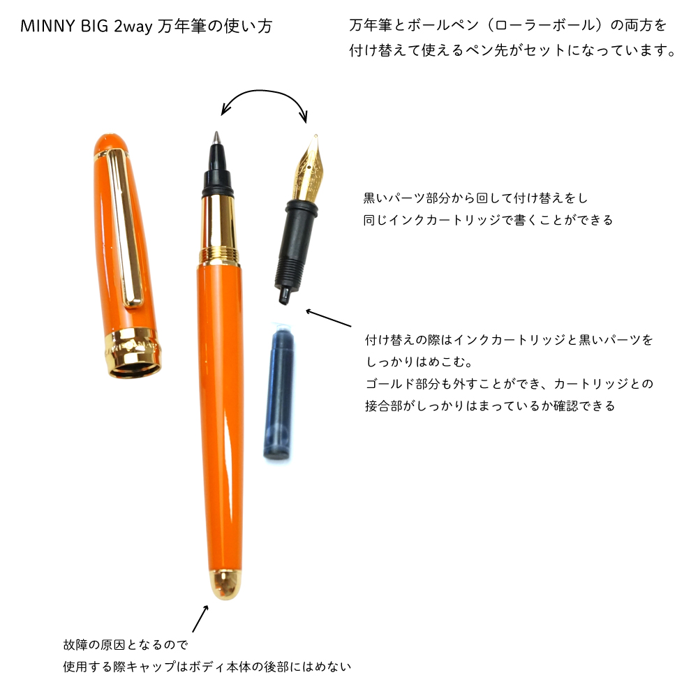 CAMPO MARZIO MINNY BIG 万年筆 ボールペン 2wayペン インクセット