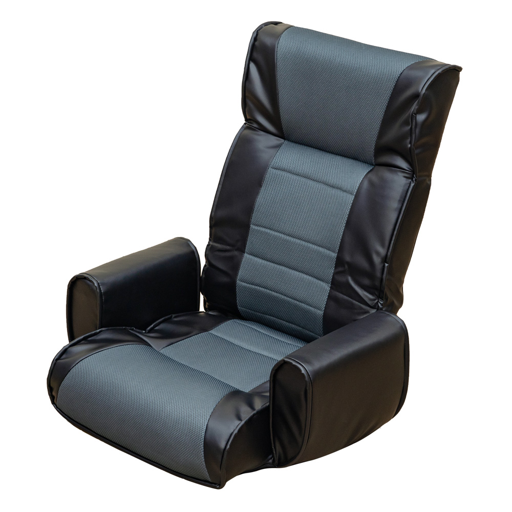 肘掛付き座椅子 7段階 リクライニング ハイバック メッシュ PVC 合皮シート｜adhoc-style｜02