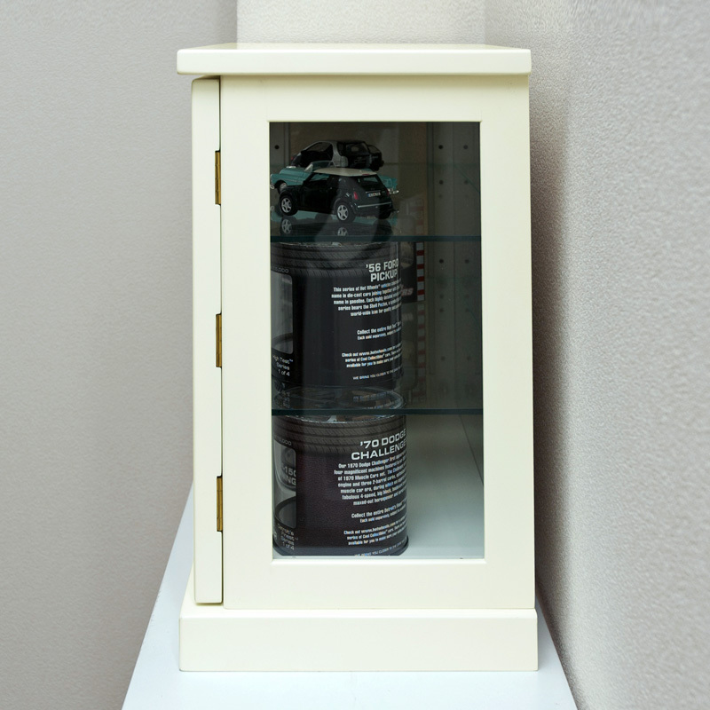 コレクションケース 横型 60cm幅 背面ミラー付 IT-C60  ガラスケース 木製フレーム