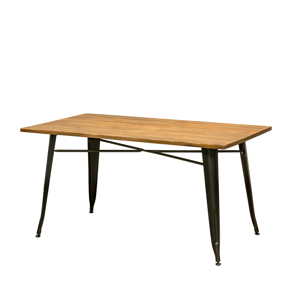 ダイニングテーブル 140cm幅 140×80 パイン 木製 スチール脚 長方形 ヴィンテージ