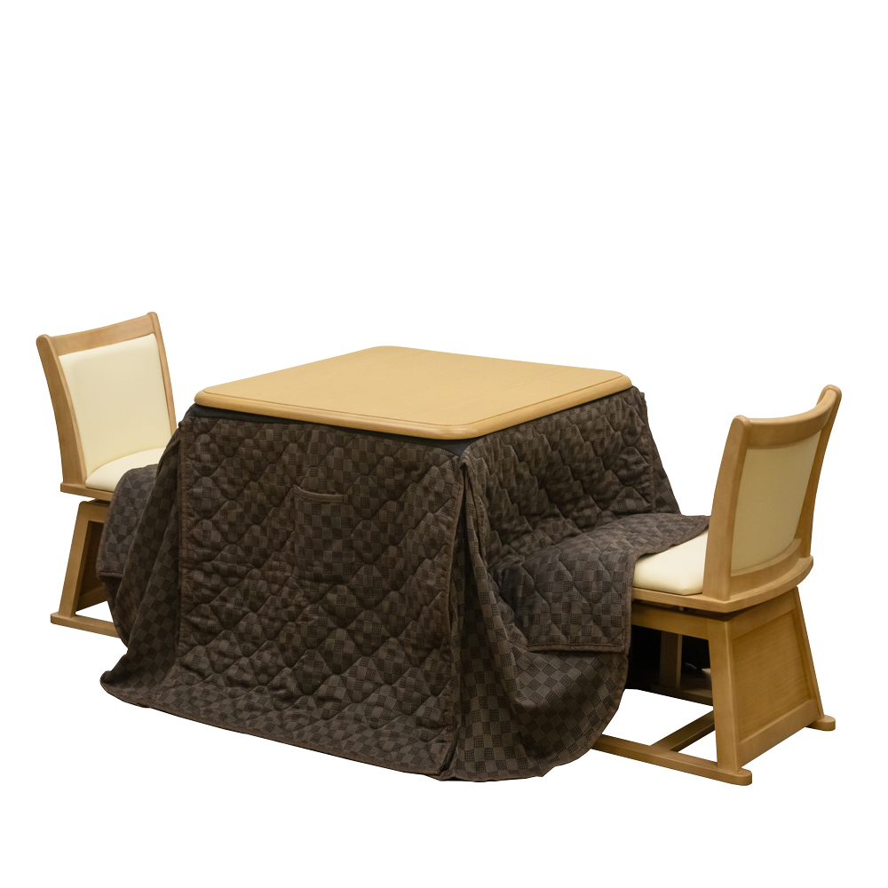 ダイニングこたつ 80×80cm 椅子2脚セット コタツセット ハイタイプ 2人用 80 ダイニングこたつ ダイニング