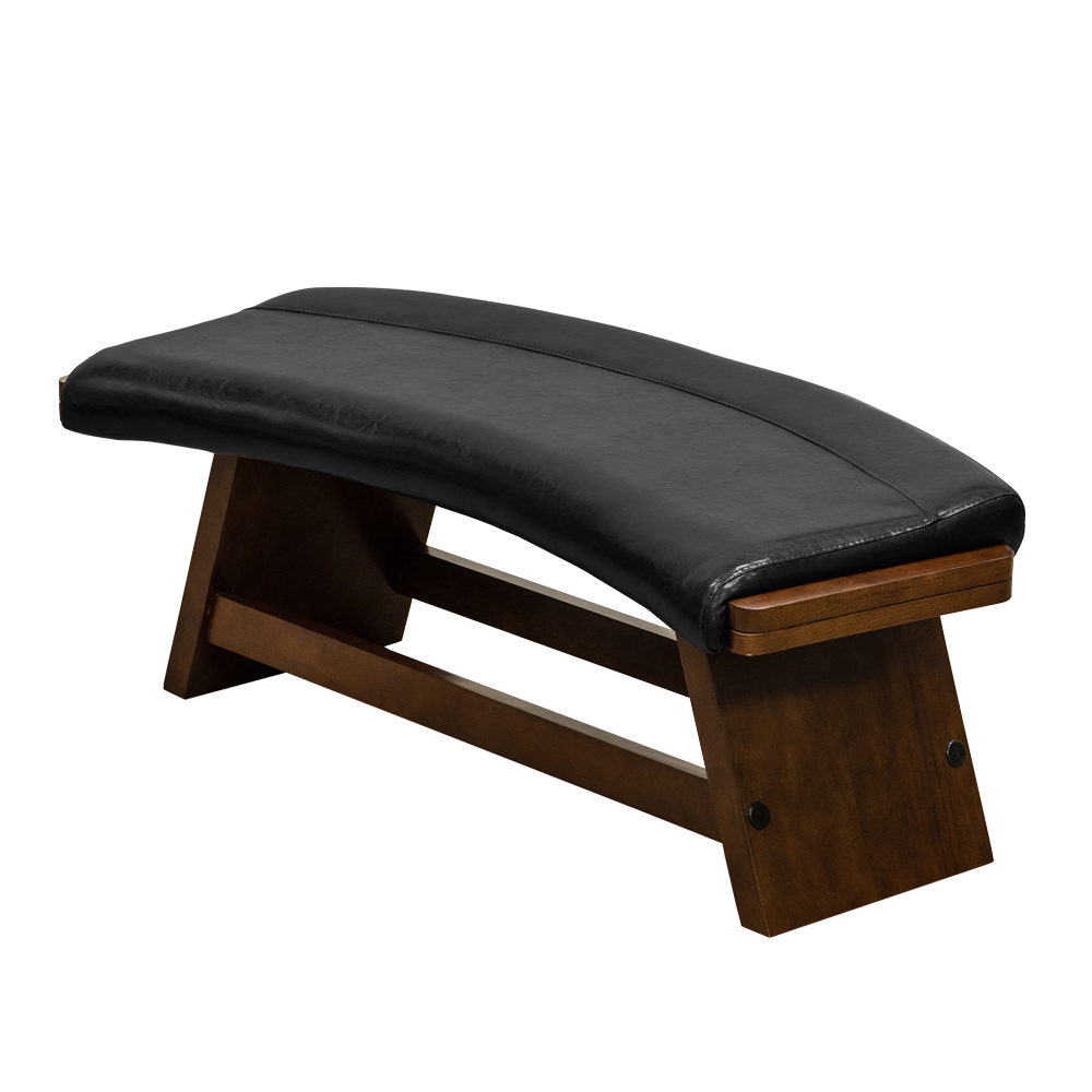 ダイニングベンチ 120cm幅 長椅子 天然木製 合皮シート 扇形 半円｜adhoc-style｜02