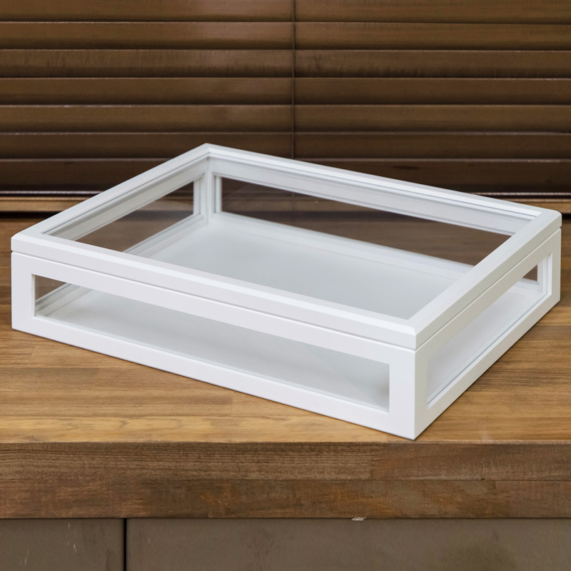木枠型ガラスディスプレイケース 約40cm x 30cmx9cm