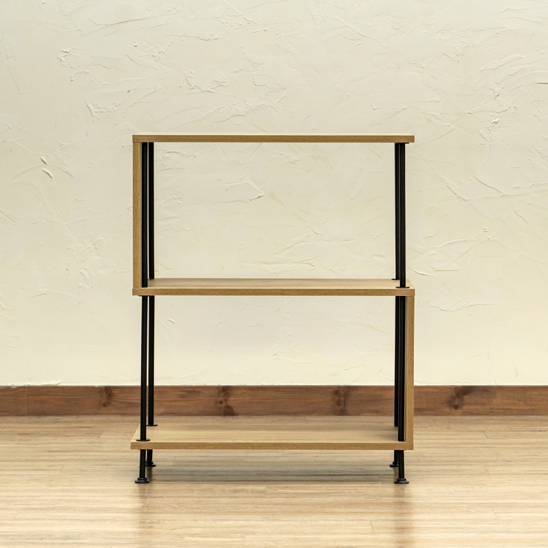 Grant S字3段ラック 60cm PLY-04 オープン スチール ディスプレイラック ロータイプ ヴィンテージ