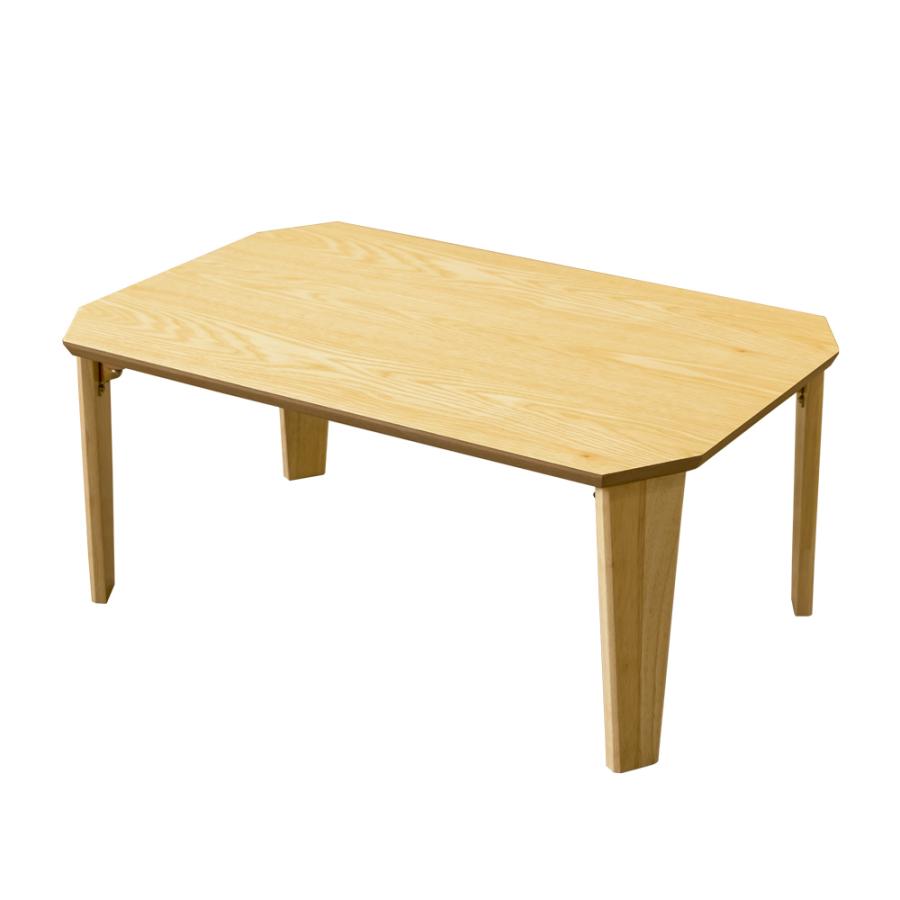 折りたたみテーブル 75cm×50cm 木目柄 木製 ローテーブル｜adhoc-style｜02