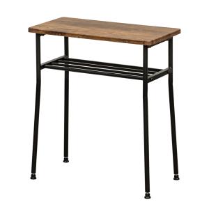 サイドテーブル 棚付き 48cm×25.5cm ミニテーブル UTK-05 木製天板 テーブル スチ...
