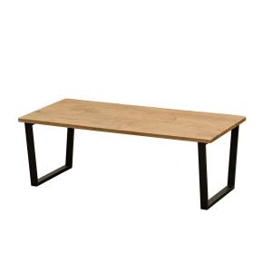 テーブル 90cm×45cm おしゃれ センターテーブル 木目柄天板 スチール脚